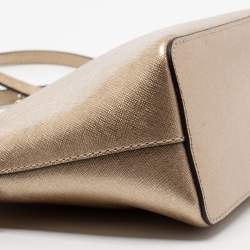 Pre Owned MICHAEL Michael Kors Gold Leather Cindy Shoulder Bag