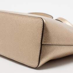 Pre Owned MICHAEL Michael Kors Gold Leather Cindy Shoulder Bag