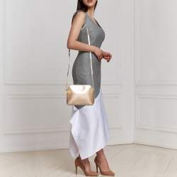 Pre Owned MICHAEL Michael Kors Gold Leather Cindy Shoulder Bag
