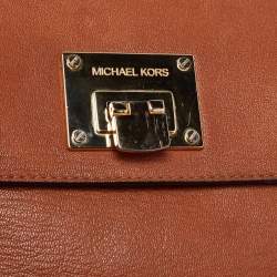 Pre Owned MICHAEL Michael Kors Brown Leather Astrid Top Handle Bag