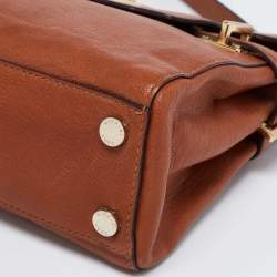 Pre Owned MICHAEL Michael Kors Brown Leather Astrid Top Handle Bag