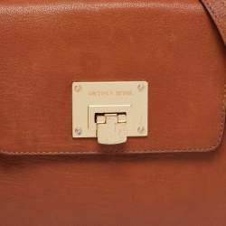 Pre Owned MICHAEL Michael Kors Brown Leather Astrid Top Handle Bag