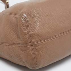 مملوكة مسبقًا MICHAEL Michael Kors Dark Beige Leather Jet Set Chain Shoulder Bag