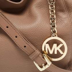 مملوكة مسبقًا MICHAEL Michael Kors Dark Beige Leather Jet Set Chain Shoulder Bag