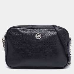 Pre Owned MICHAEL Michael Kors Black Leather Fulton Shoulder Bag