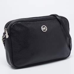 Pre Owned MICHAEL Michael Kors Black Leather Fulton Shoulder Bag