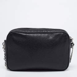 Pre Owned MICHAEL Michael Kors Black Leather Fulton Shoulder Bag