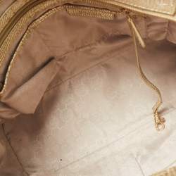 Pre Owned MICHAEL Michael Kors Metallic Gold Lizard Embossed Leather Large Selma Tote