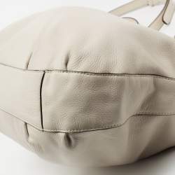 Pre Owned حقيبة يد توتس مايكل مايكل كورس بينيت جلد أبيض مزينة غرز كبيرة