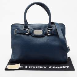 Pre Owned MICHAEL Michael Kors Blue Leather Large Hamilton Satchel