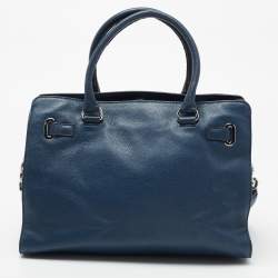 Pre Owned MICHAEL Michael Kors Blue Leather Large Hamilton Satchel