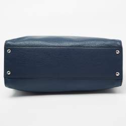 Pre Owned MICHAEL Michael Kors Blue Leather Large Hamilton Satchel