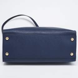 مملوكة مسبقًا MICHAEL Michael Kors Navy Blue Leather Hamilton Tote 