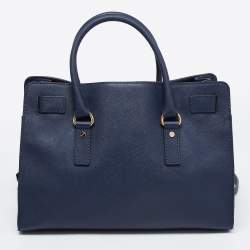 مملوكة مسبقًا MICHAEL Michael Kors Navy Blue Leather Hamilton Tote 