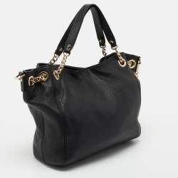 Pre Owned MICHAEL Michael Kors Black Leather Chain Tote