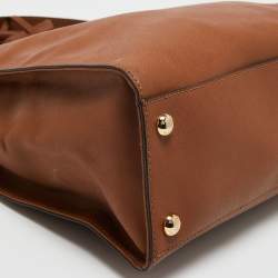 Pre Owned MICHAEL Michael Kors Brown Leather Large Hamilton North South Tote