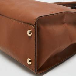 Pre Owned MICHAEL Michael Kors Brown Leather Large Hamilton North South Tote