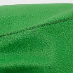 Pre Owned Michael Kors Green Saffiano Leather Large Jet Set Travel Tote