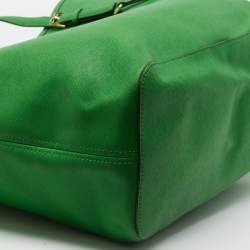 Pre Owned Michael Kors Green Saffiano Leather Large Jet Set Travel Tote
