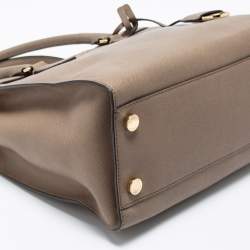 Pre Owned MICHAEL Michael Kors Beige Saffiano Leather Dillon Tote