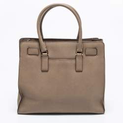 Pre Owned MICHAEL Michael Kors Beige Saffiano Leather Dillon Tote