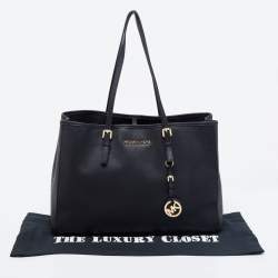 مملوكة مسبقًا MICHAEL Michael Kors Black Saffiano Leather Large Jet Set Travel Tote