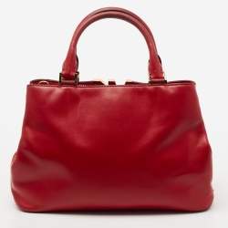 MICHAEL Michael Kors Red Leather Medium Florence  Satchel