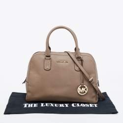 مملوكة مسبقًا Michael Kors Dark Beige Saffiano Leather Large Cindy Dome Satchel