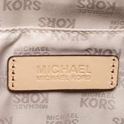 مملوكة مسبقًا MICHAEL Michael Kors Metallic Gold Mirror Signature PVC And Leather Large Cindy Dome Satchel