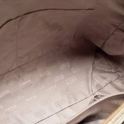 مملوكة مسبقًا MICHAEL Michael Kors Metallic Gold Mirror Signature PVC And Leather Large Cindy Dome Satchel