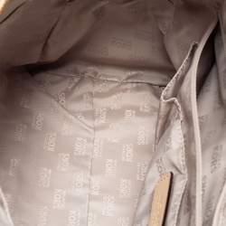 مملوكة مسبقًا MICHAEL Michael Kors Metallic Gold Mirror Signature PVC And Leather Large Cindy Dome Satchel