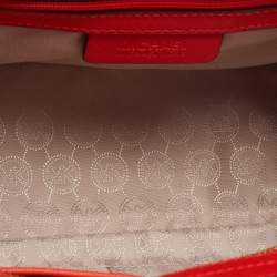 Pre Owned MICHAEL Michael Kors Orange Leather Medium Selma Satchel