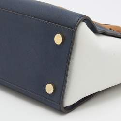 Pre Owned MICHAEL Michael Kors Tri Color Leather Large Selma Satchel