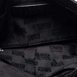 مملوكة مسبقًا MICHAEL Michael Kors Black Python Embossed  Leather Turnlock Crossbody Bag