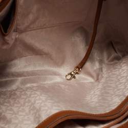 Pre Owned MICHAEL Michael Kors Brown Saffiano Leather Large Jet Set Travel Tote