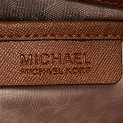 Pre Owned MICHAEL Michael Kors Brown Saffiano Leather Large Jet Set Travel Tote