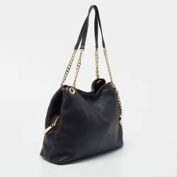 Pre Owned MICHAEL Michael Kors Black Leather Jet Set Chain Tote