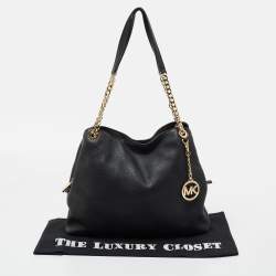 Pre Owned MICHAEL Michael Kors Black Leather Jet Set Chain Tote