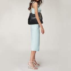 Pre Owned MICHAEL Michael Kors Black Leather Jet Set Chain Tote