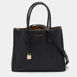 Pre Owned MICHAEL Michael Kors Black Grained Leather Large Mercer tote