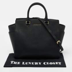 مملوكة مسبقًا MICHAEL Michael Kors Black Leather Large Selma Satchel