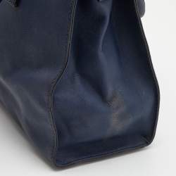 مملوكة مسبقًا MICHAEL Michael Kors Navy Blue Leather Large Hamilton North South Tote