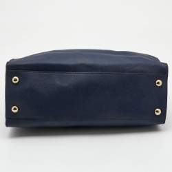 مملوكة مسبقًا MICHAEL Michael Kors Navy Blue Leather Large Hamilton North South Tote