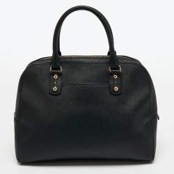 Pre Owned MICHAEL Michael Kors Black Leather Large Dome Satchel