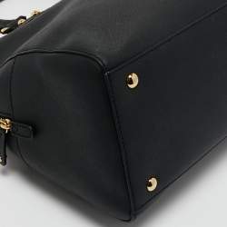 Pre Owned MICHAEL Michael Kors Black Leather Large Dome Satchel