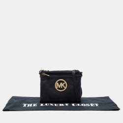 MICHAEL Michael Kors Black Leather Fulton Crossbody Bag