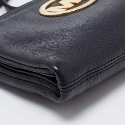 MICHAEL Michael Kors Black Leather Fulton Crossbody Bag