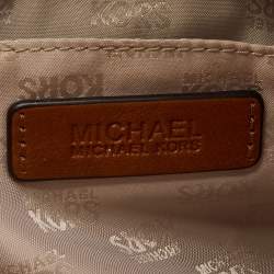 Pre Owned MICHALE Michael Kors Brown Signature Coated Canvas Jet Set Travel Chain Tote