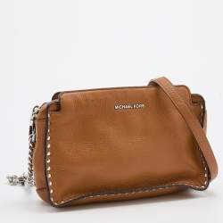 Pre Owned Michael Michael Kors Brown Leather Astor Crossbody Bag