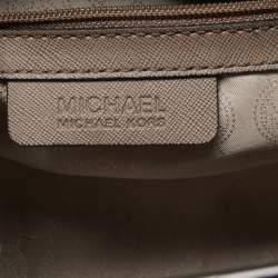 Pre Owned MICHAEL Michael Kors Dark Beige Saffiano Leather Medium Selma Tote